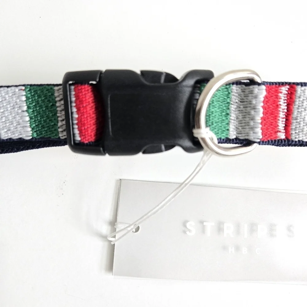 New Hudson Bay Company The Harry Barker Collection Stripes Dog Collar Large NWT